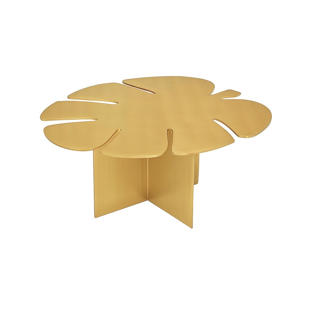 monstera coffee table MONSTERA — Sculptural Brushed Brass Coffee Table by Veliento