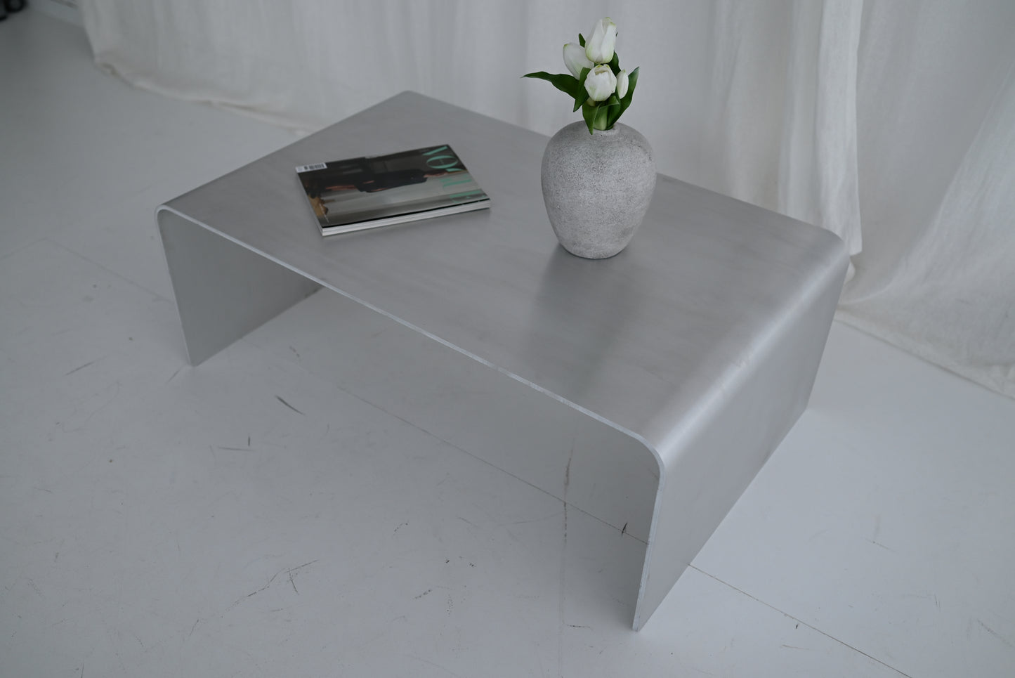 FLOW – Sculptural Waterfall Aluminum Coffee Table