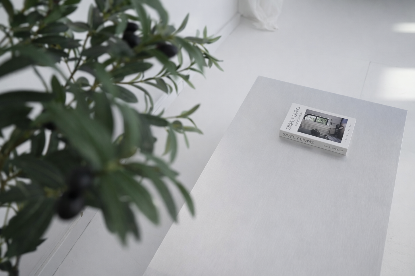 Floating Coffee Table in Brushed Aluminum – Minimalist Sculptural Design | Handmade by VELIENTO