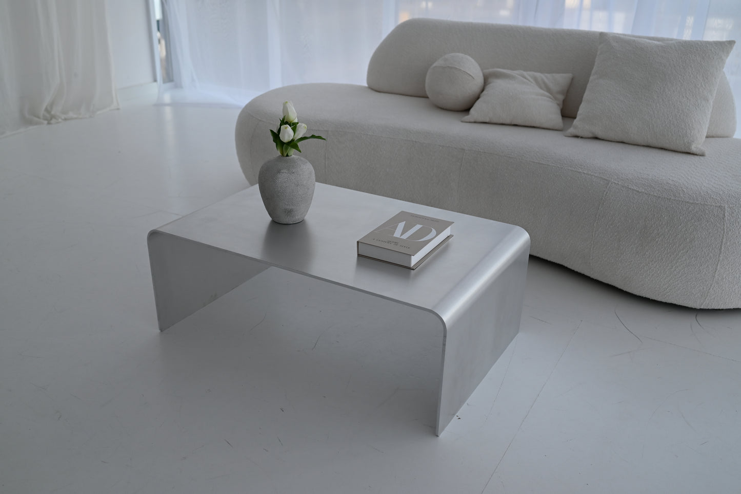 FLOW – Sculptural Waterfall Aluminum Coffee Table