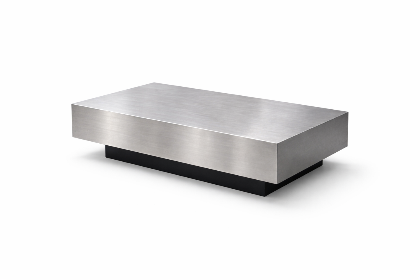 Floating Coffee Table in Brushed Aluminum – Minimalist Sculptural Design | Handmade by VELIENTO