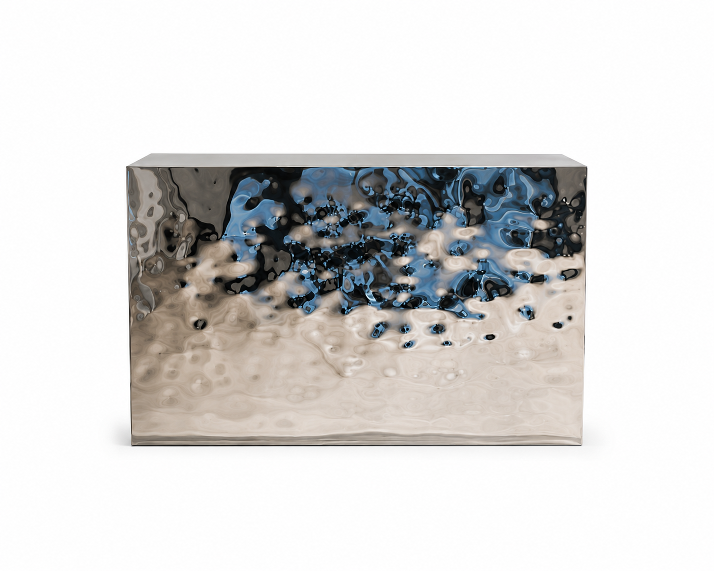 Textured Stainless Steel Reception Desk | Luxury Reception Counter