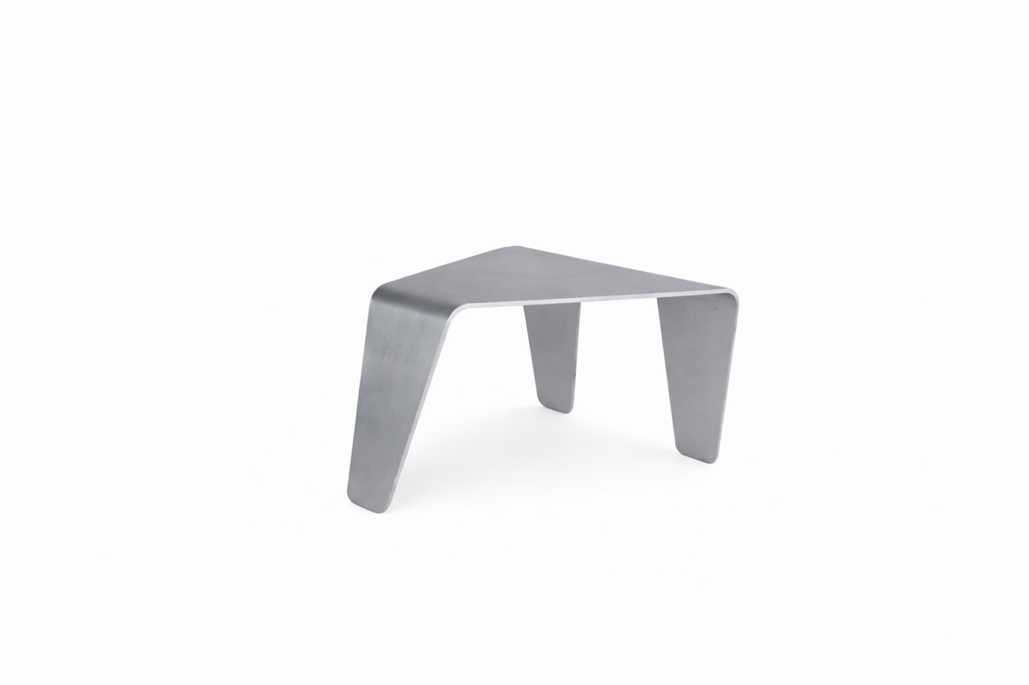 Brushed Aluminum Side Table — Sculptural Aluminum Table