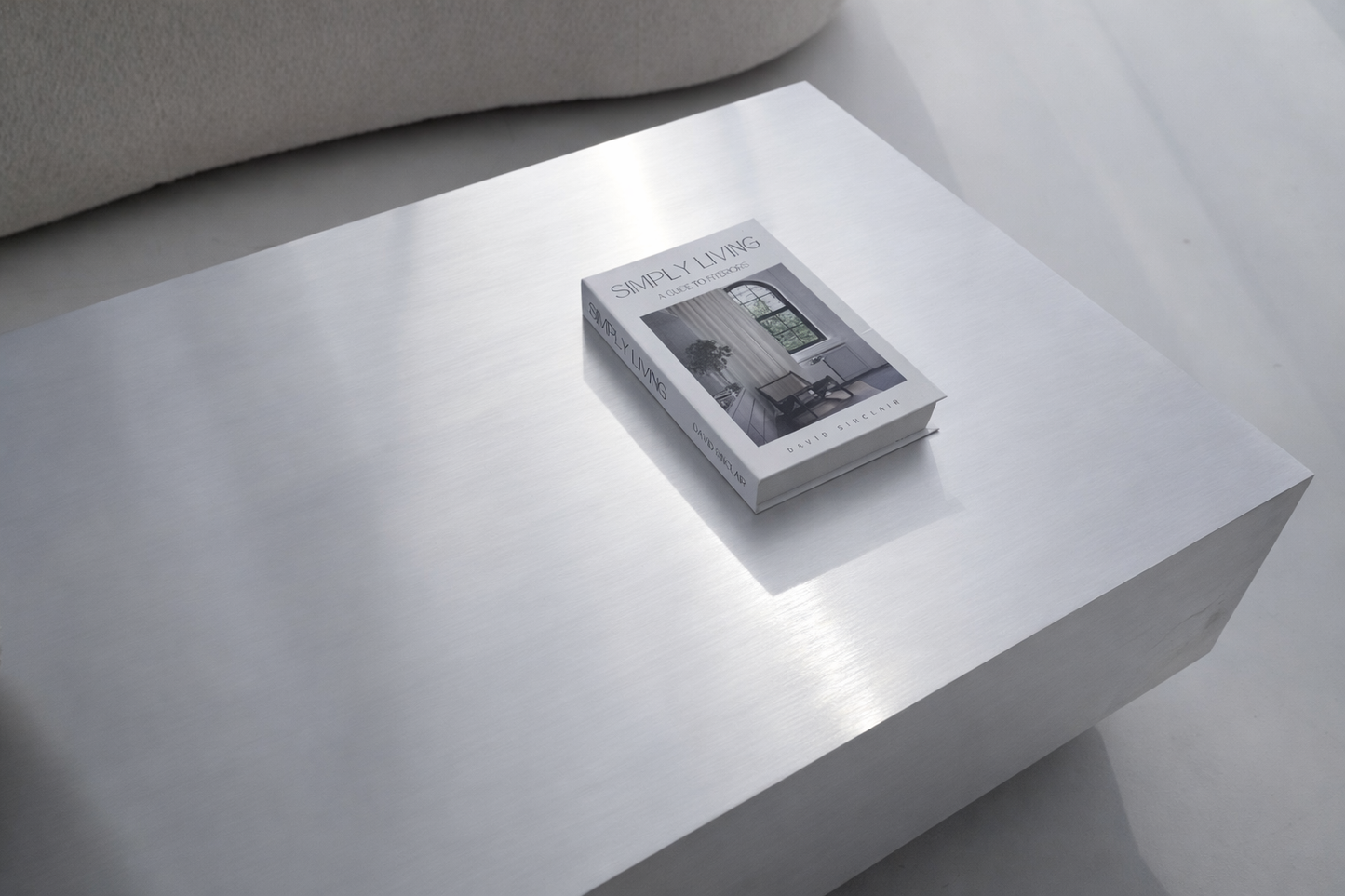 Floating Coffee Table in Brushed Aluminum – Minimalist Sculptural Design | Handmade by VELIENTO