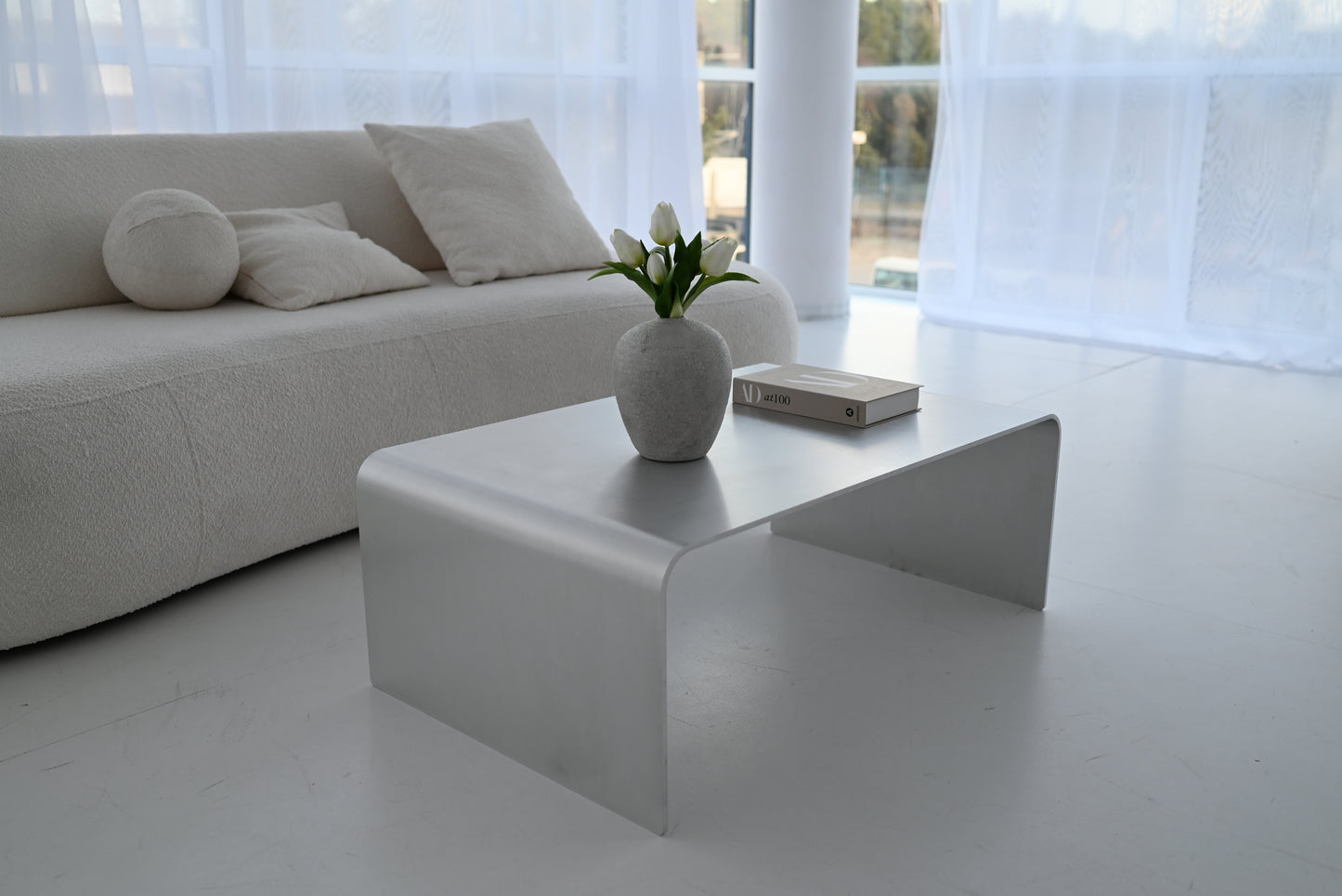 FLOW – Sculptural Waterfall Aluminum Coffee Table