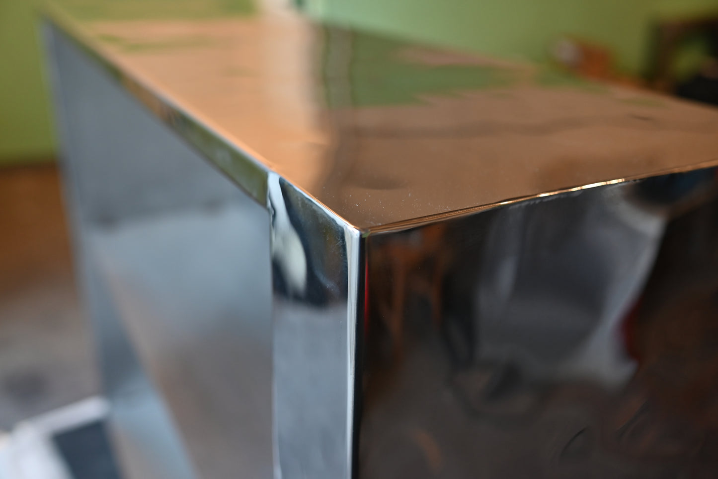 Textured Stainless Steel Reception Desk | Luxury Reception Counter
