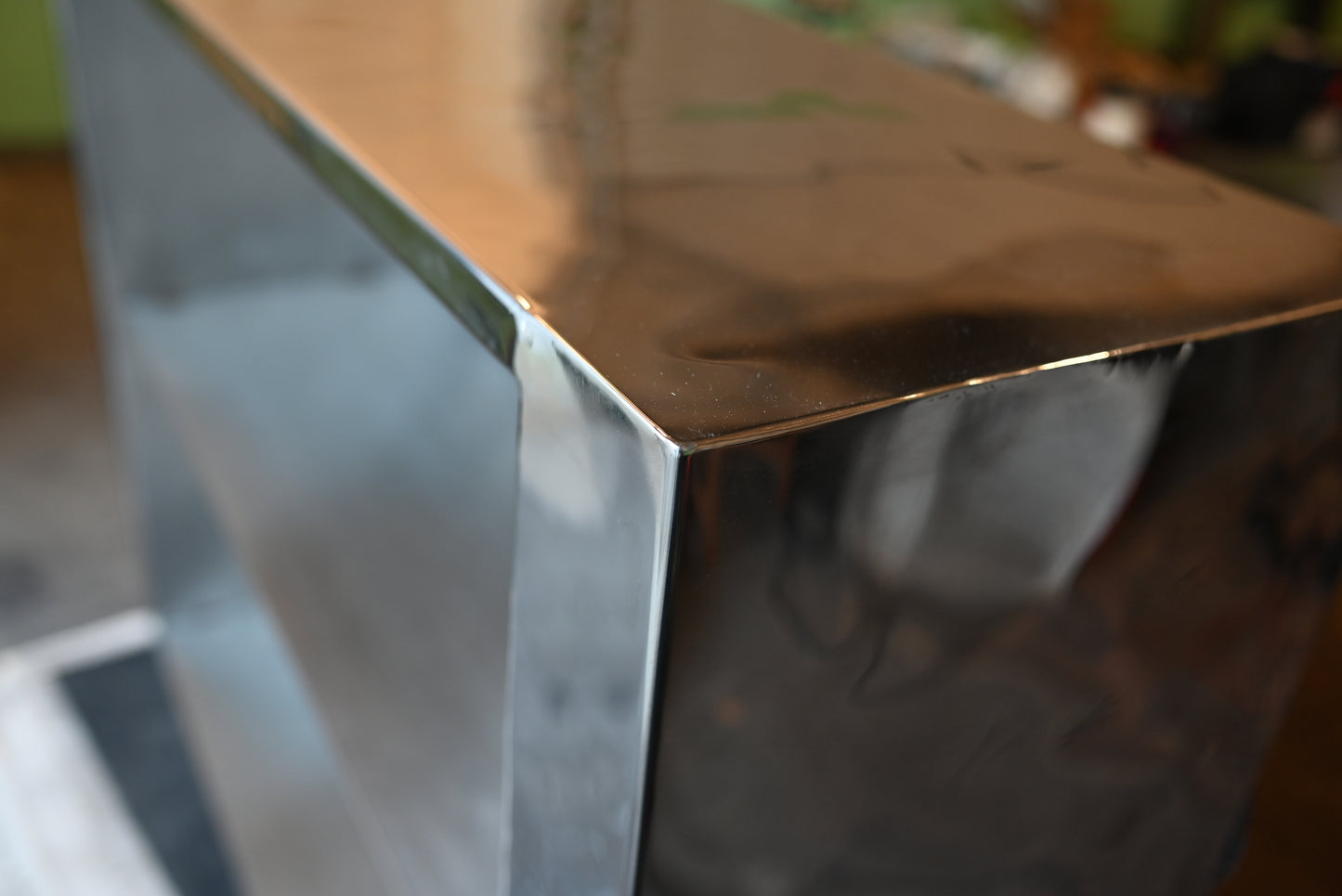 Textured Stainless Steel Reception Desk | Luxury Reception Counter