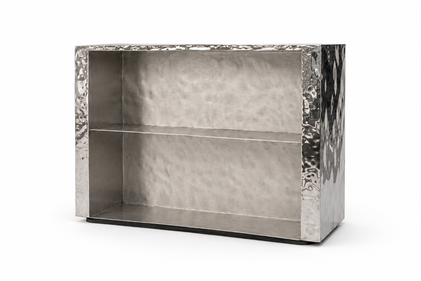 Textured Stainless Steel Reception Desk | Luxury Reception Counter