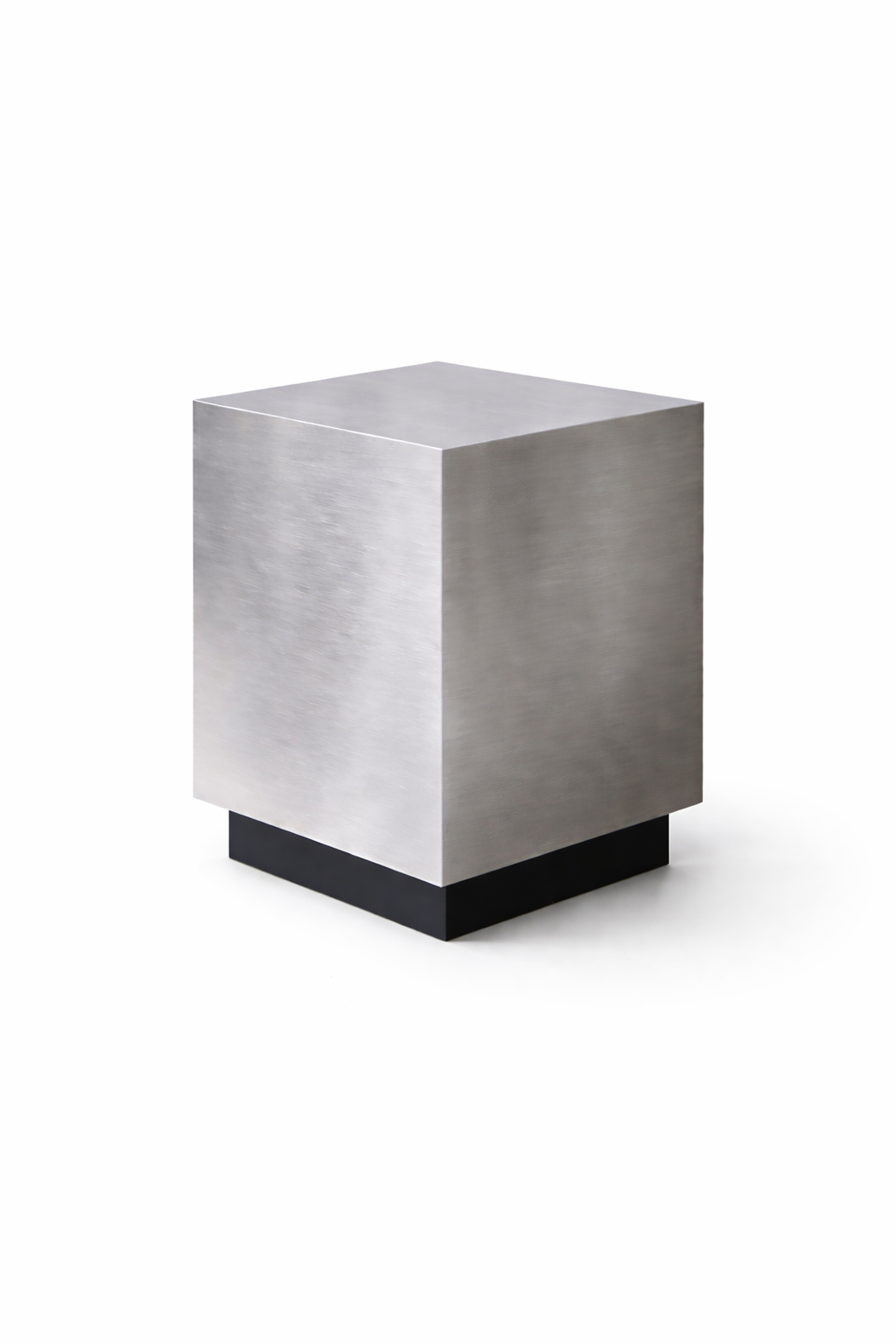 Floating Side Table in Brushed Aluminum – Minimalist Nightstand | Sculptural Design by VELIENTO