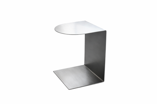 C-Shaped Stainless Steel Sofa Table – Handmade Minimalist Side Table