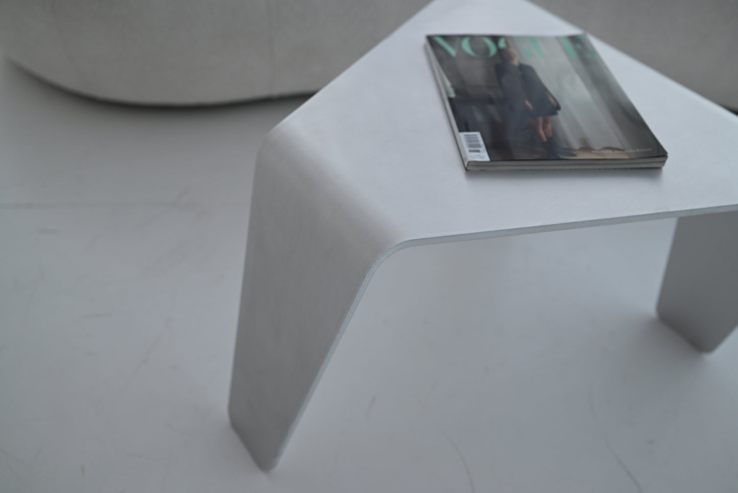 Brushed Aluminum Side Table — Sculptural Aluminum Table