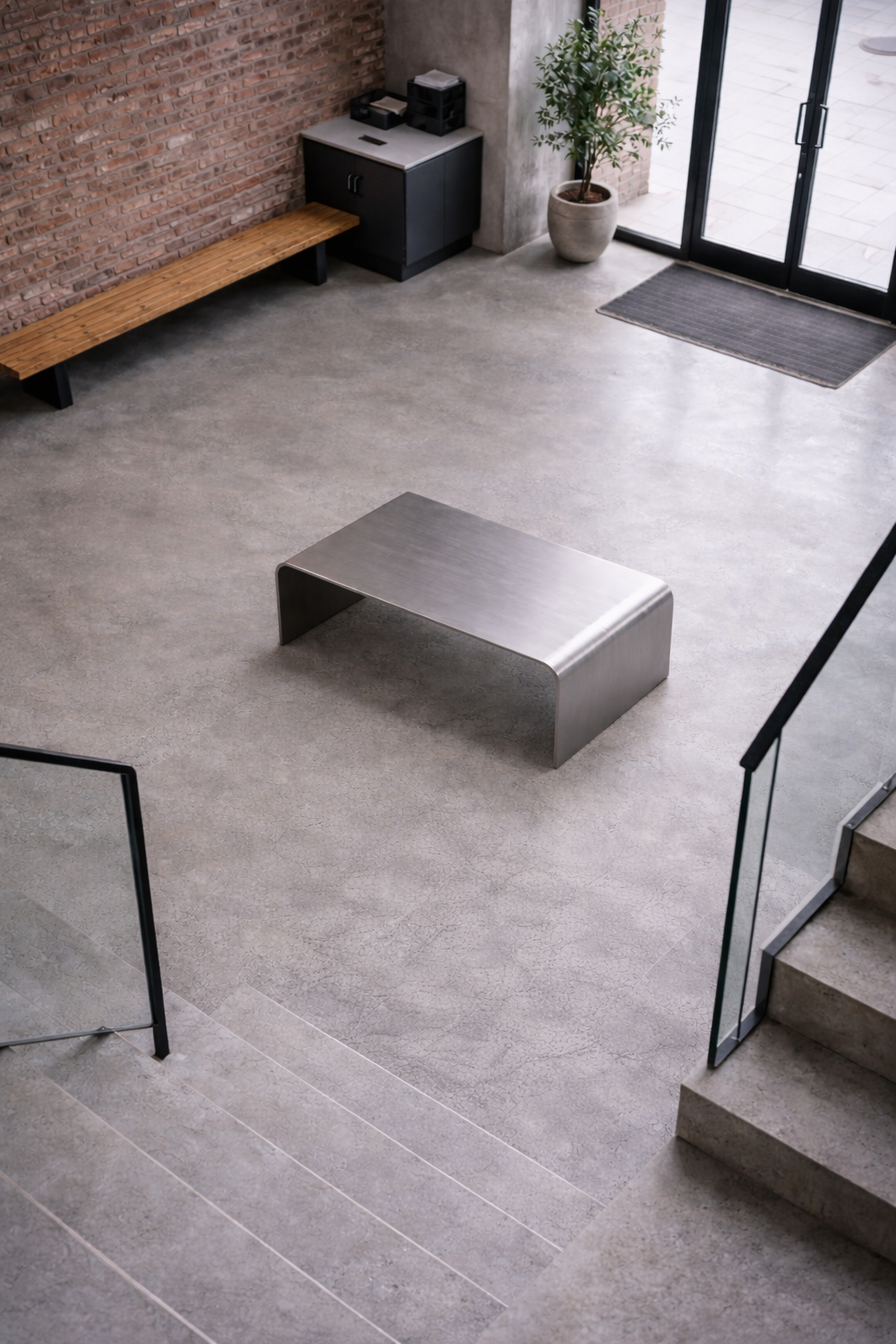 FLOW – Sculptural Waterfall Aluminum Coffee Table