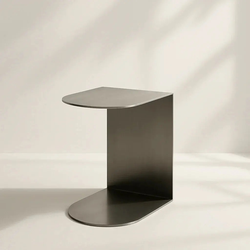 VELIENTO Stainless Steel C-Shaped Side Table - Veliento