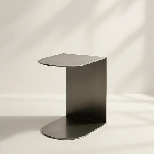 VELIENTO Stainless Steel C-Shaped Side Table - Veliento