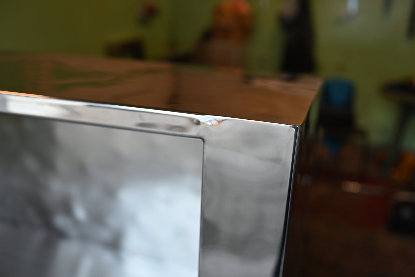 Textured Stainless Steel Reception Desk | Luxury Reception Counter