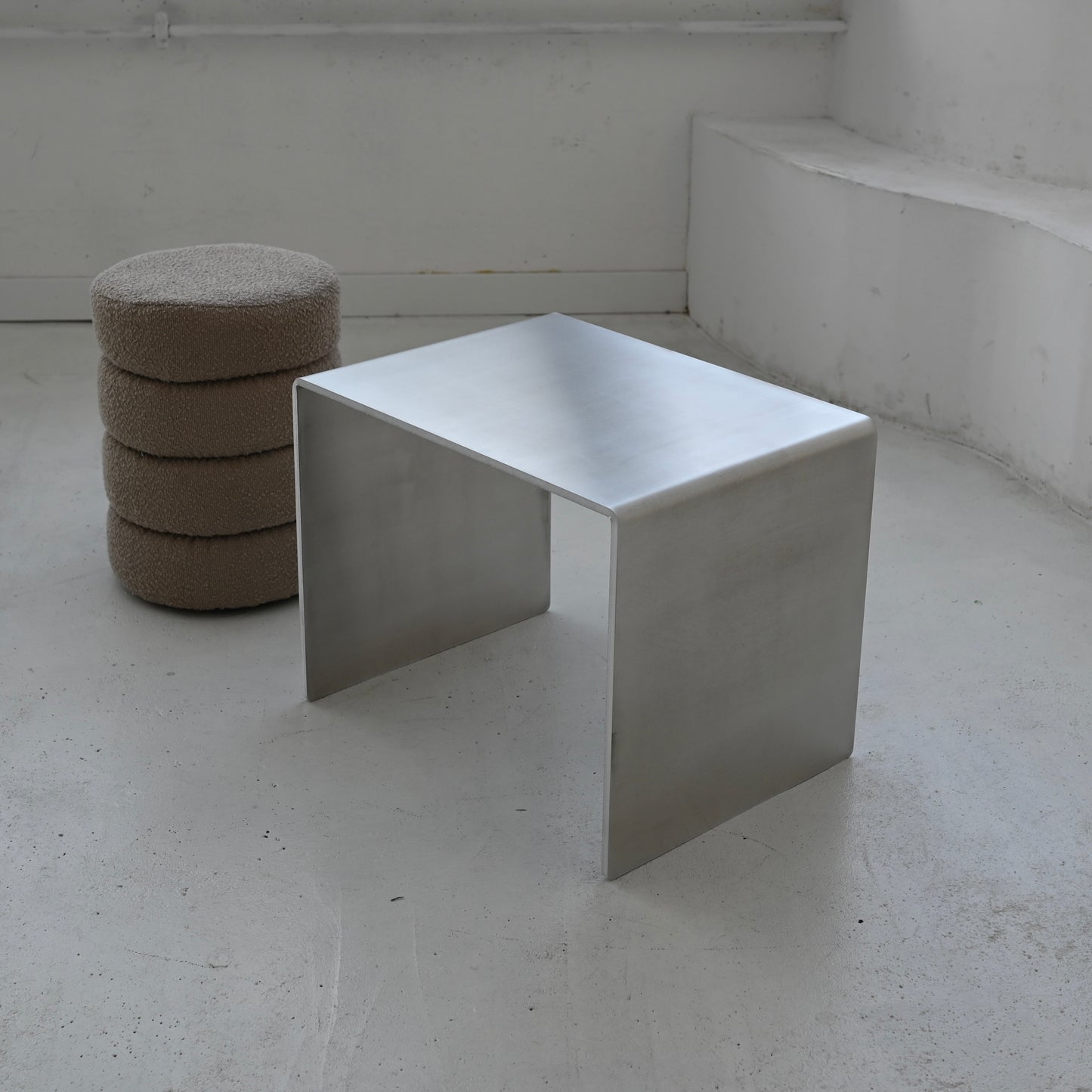 Minimalist Aluminum Side Table 10mm | Modern Sculptural Accent Table
