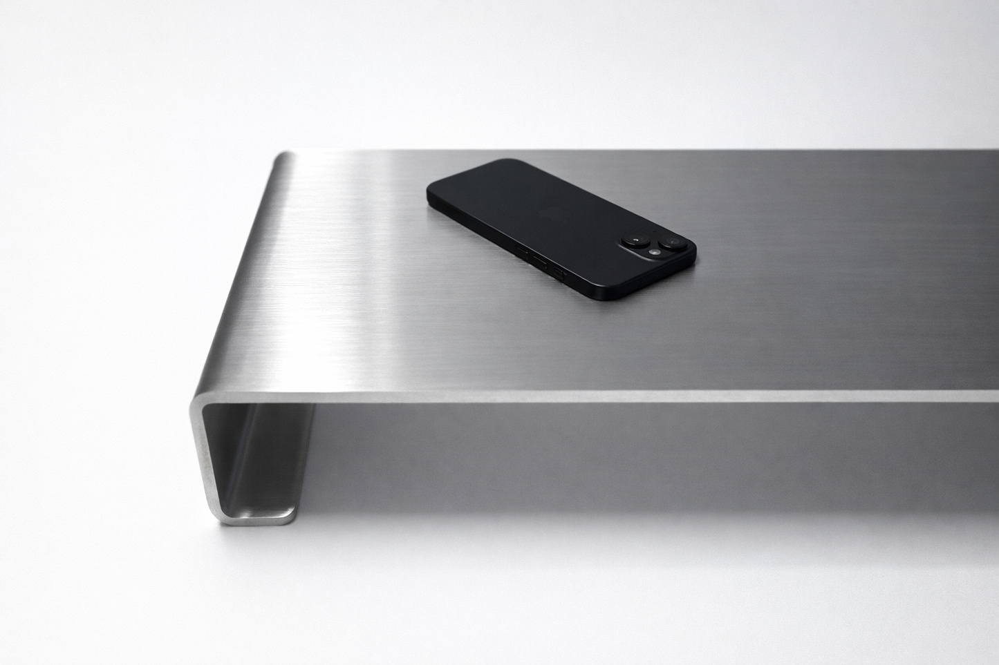 Stainless Steel Monitor Stand, Handmade Modern Desk Accessory