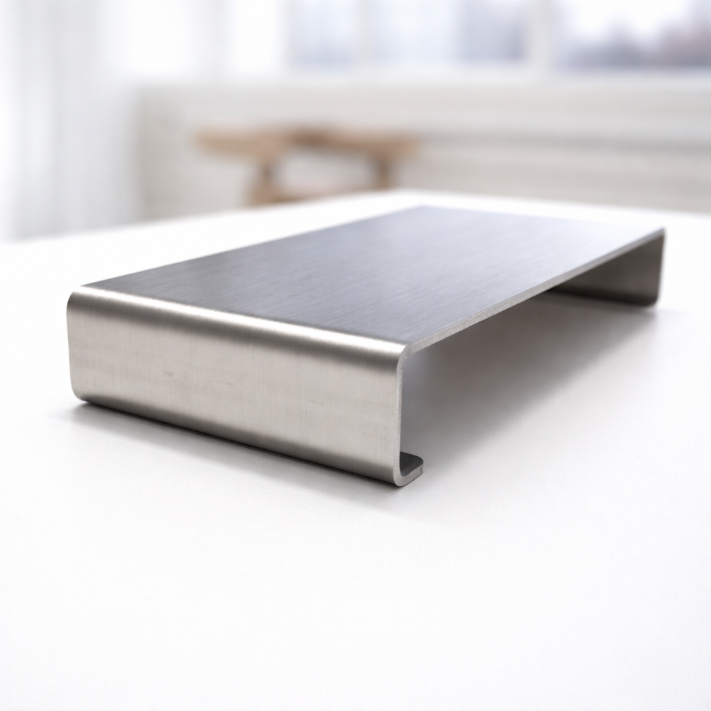 Stainless Steel Monitor Stand, Handmade Modern Desk Accessory