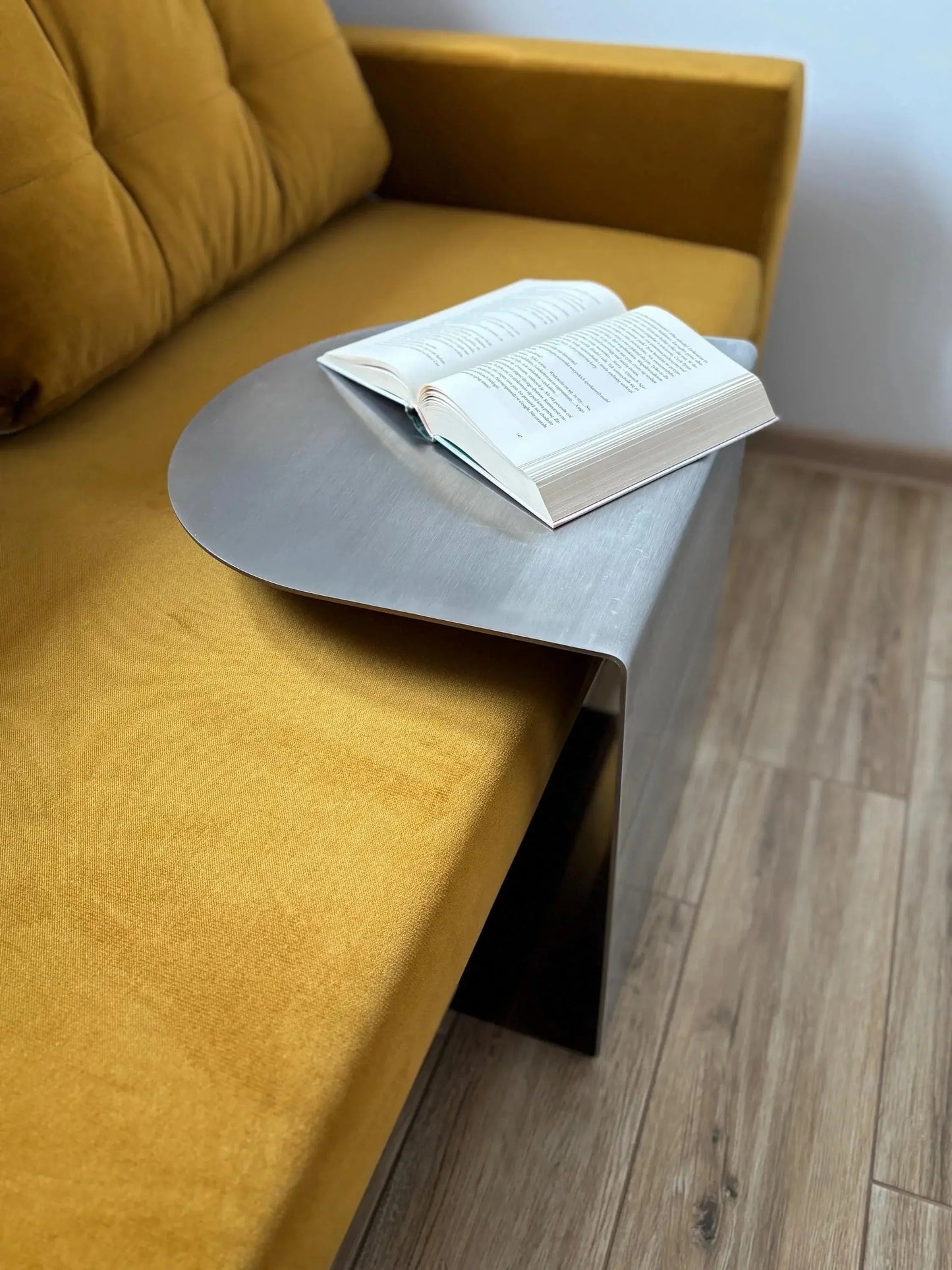 VELIENTO Stainless Steel C-Shaped Side Table - Veliento