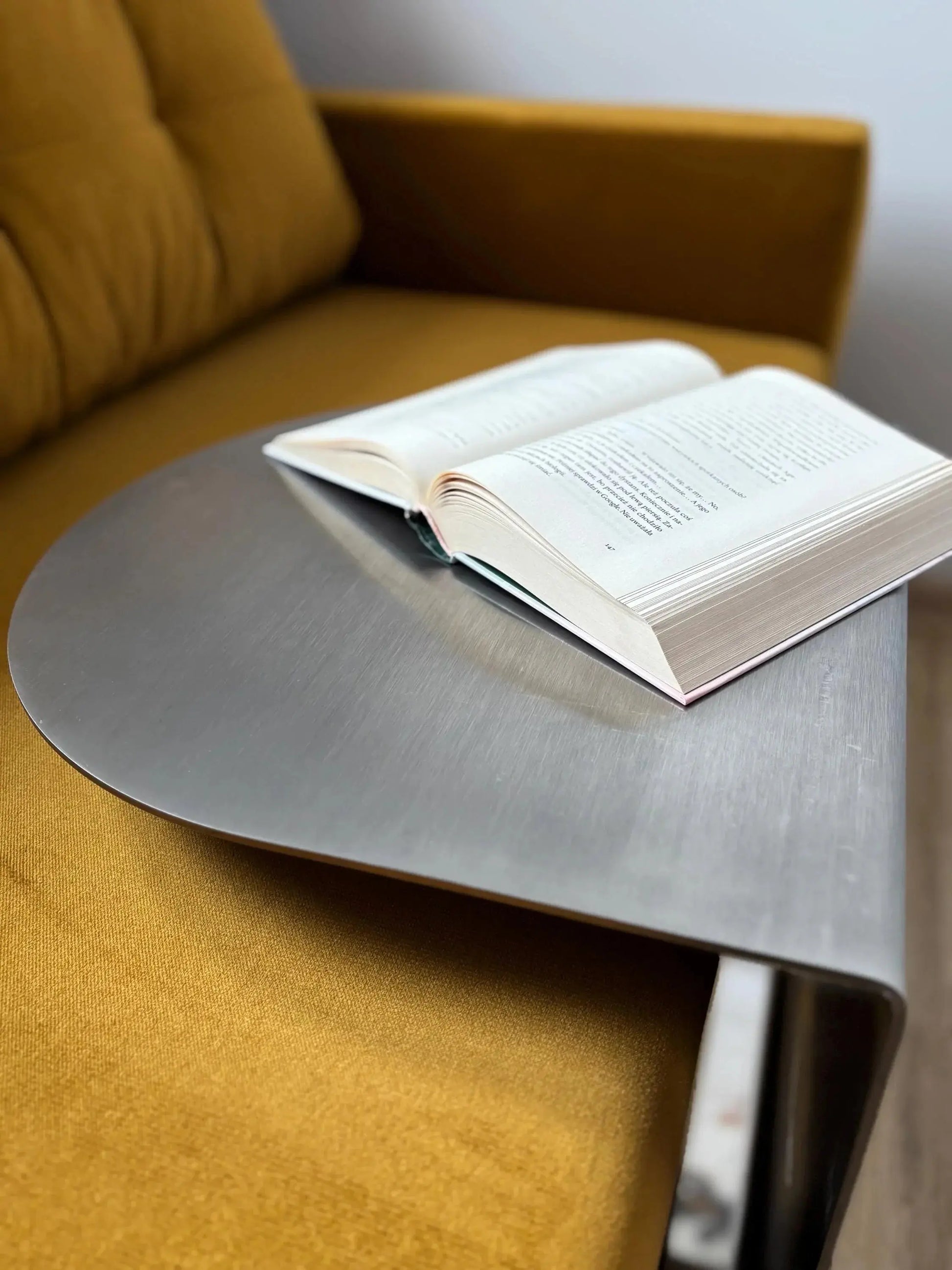 VELIENTO Stainless Steel C-Shaped Side Table - Veliento