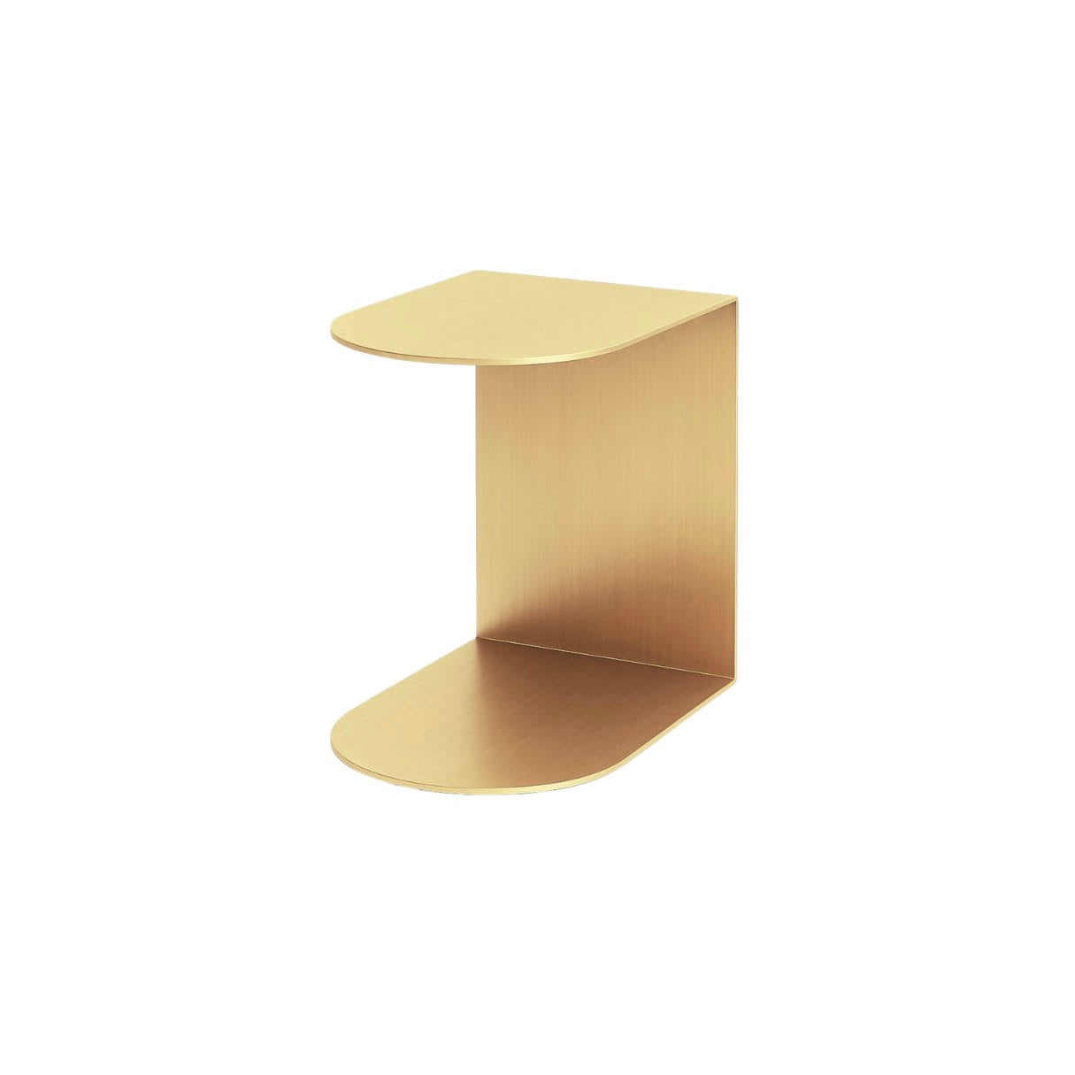 VELIENTO Brushed Brass C-Shaped Side Table