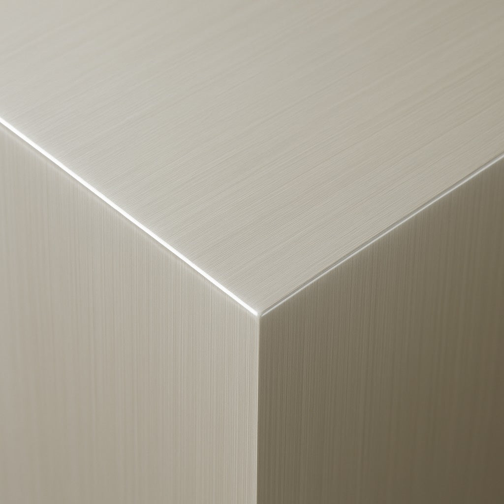 Veliento "Silent Cube" Brushed Stainless Steel Table