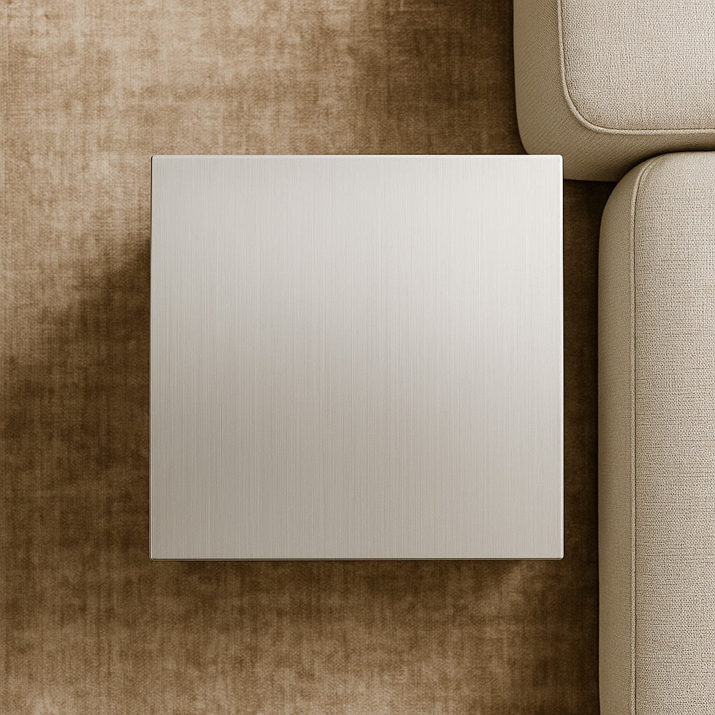 Veliento "Silent Cube" Brushed Stainless Steel Table