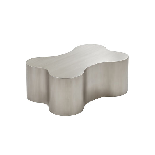 Metallic, cloud-shaped side table on a white background