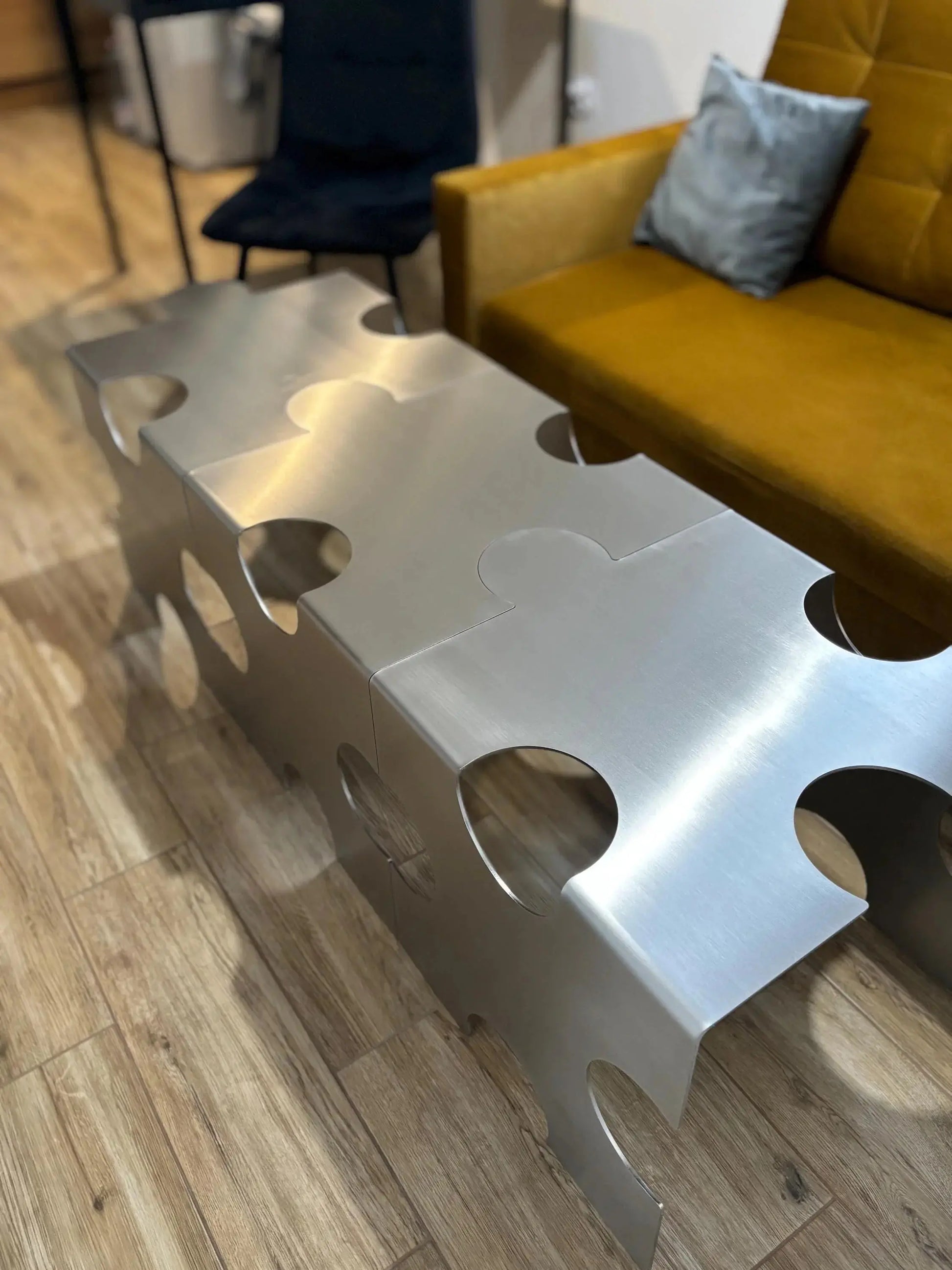 VELIENTO Stainless Steel Puzzle Coffee Table - Veliento